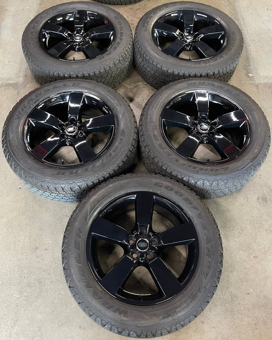 Five Used 2024 Land Rover Defender Factory 20 Wheels Tires Rims OEM Black Goodyear AT