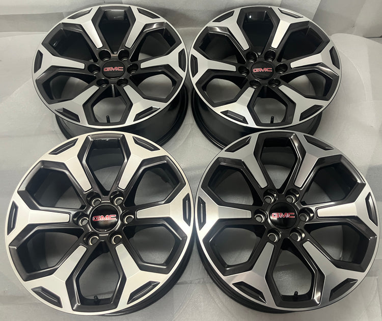 2025-2026 GMC Yukon Sierra 1500 OEM 20x9 Machined Dark Gray Wheel Rim Set of 4 take-off, 6x139.7, center bore 78.1, OEM 84949606, interchange 8987A
