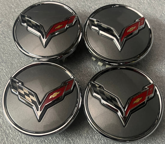 Sold Set of 4 2020-2025 Chevrolet Corvette C8 Gray Center Caps 9595010