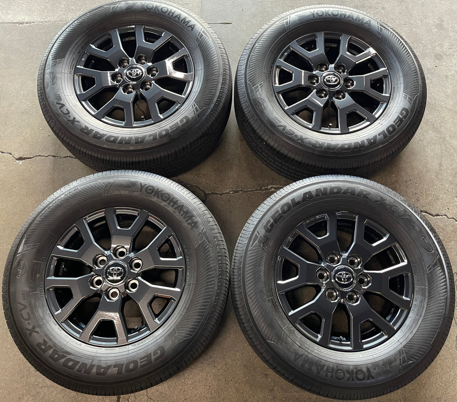 2024-2026 Toyota Tacoma OEM 17x7 Charcoal Wheel/Rim Tire Set of 4 245/70R17 Yokohama Geolandar X-CV | 6x139.7 +60
