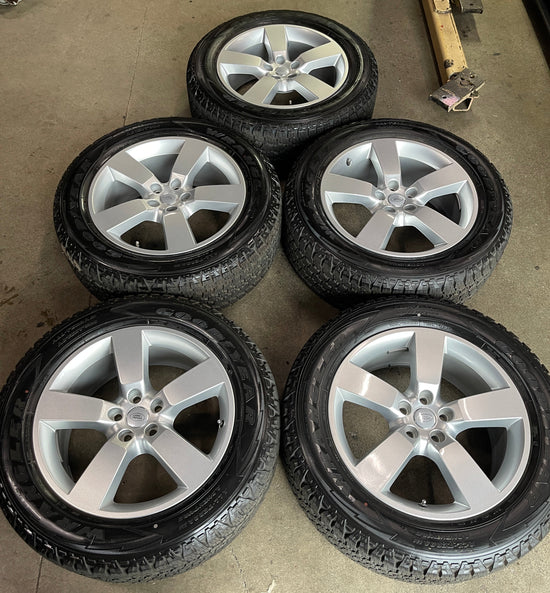 Sold Five 2024 Land Rover Defender Factory 20 Wheels Tires Rims OEM Silver Goodyear AT 5098