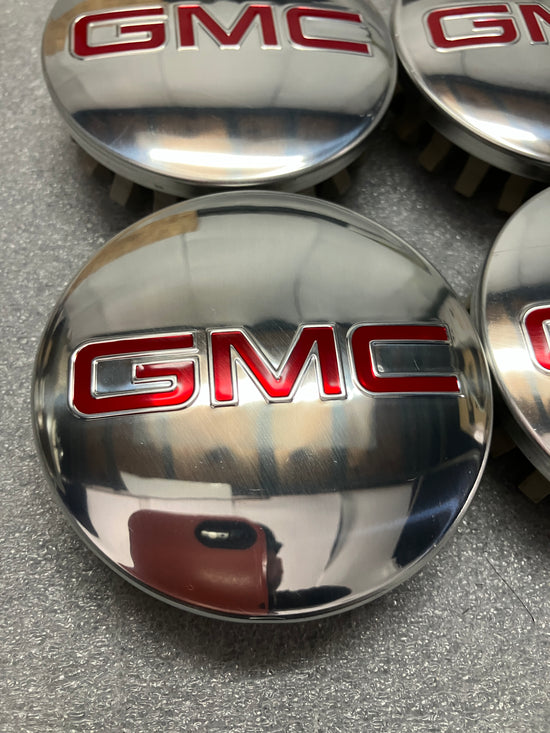 Set of 4 Authentic OEM 2025 GMC Sierra Yukon 1500 Center Caps 3.5" Polished
