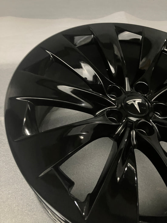 ONE 2018 2019 Tesla X Genuine factory Rear 20 OEM Wheel Gloss Black Slipstream