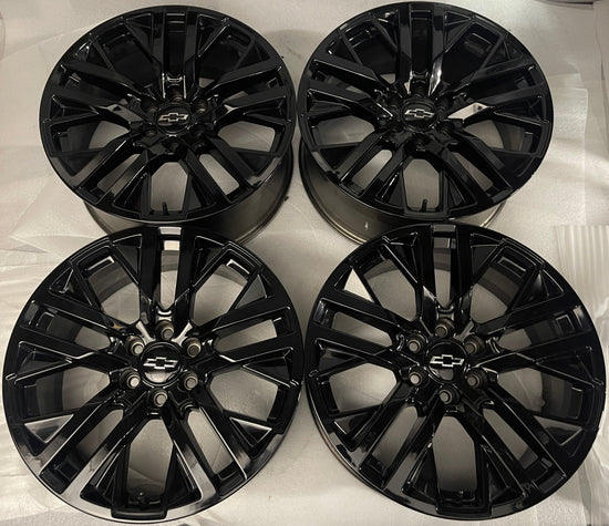 Sold Four 2025 Chevy Silverado Suburban Tahoe  Factory 22 Wheels OEM RIMS 23377422 Black