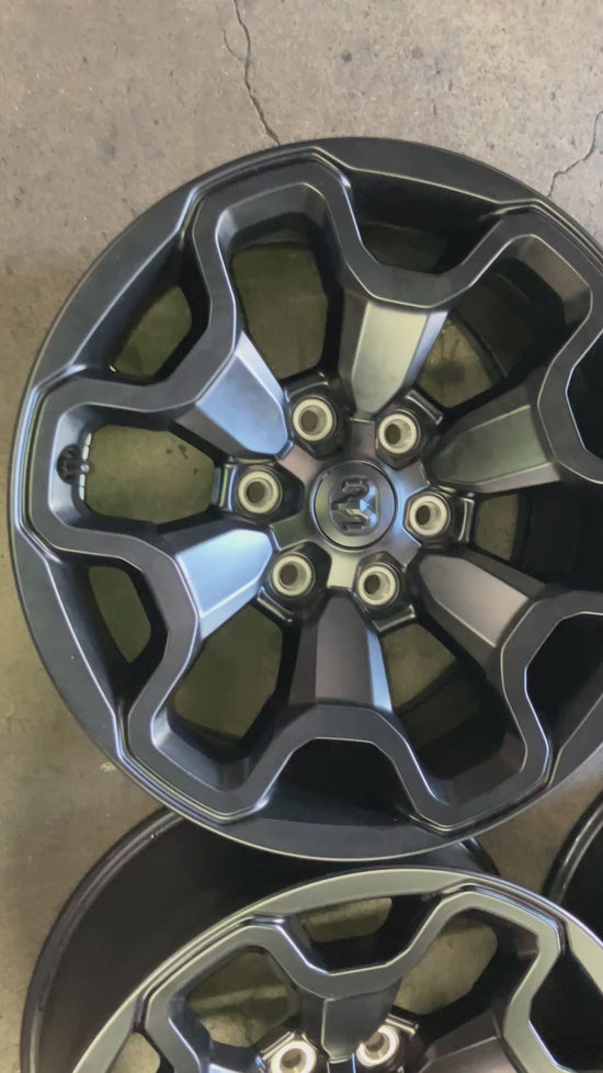 Four 2025 Dodge Ram 1500 TRX Factory 18 Wheels OEM 95121 RIMS Black 6VB84TRMAA