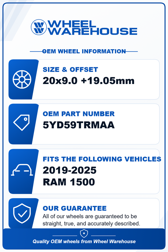 2025 Dodge Ram 1500 Factory 20 Wheels OEM Polished Rims 2678 5YD59TRMAA
