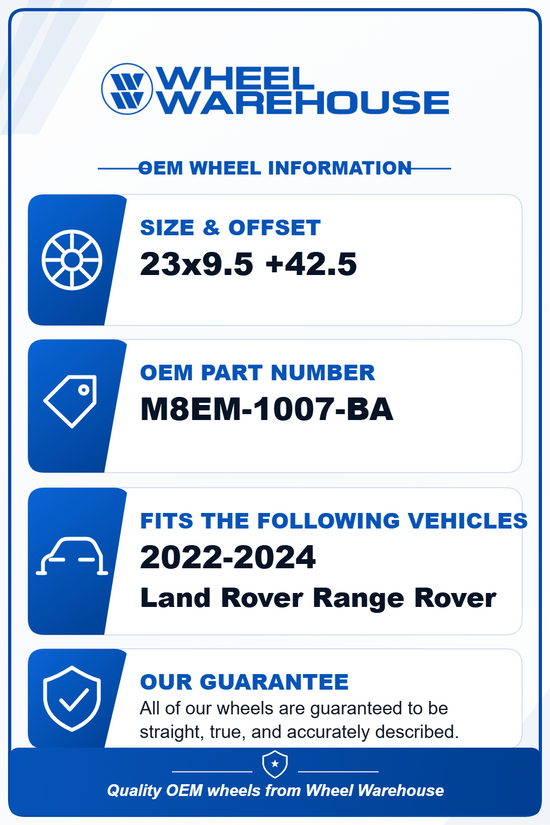 Sold Single (1) 2022 2023 2024 Land Rover Range Rover 23 wheel rim 72376 M8EM1007BA
