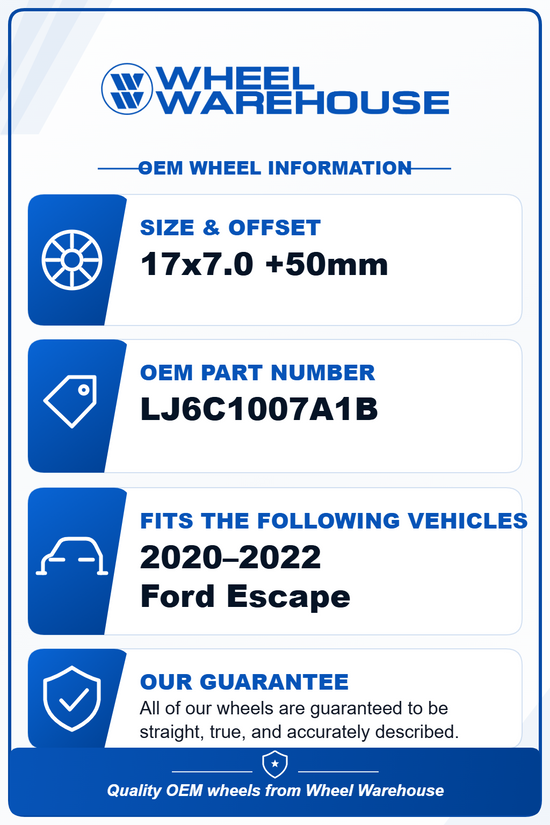 2020-2022 Ford Escape Factory 17" OEM Silver Wheel Rim | LJ6C1007A1B | 10256