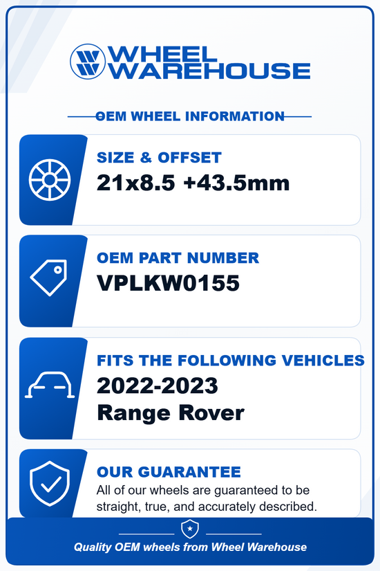 2019-2023 Land Rover Range Rover 21" Gloss Black Powder Coat Wheel Rim Set of 4 | VPLKW0155