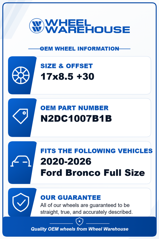 2021-2026 Ford Bronco Everglades OEM 17" Charcoal Wheel Rim Set of 5 | N2DC1007B1B 10464