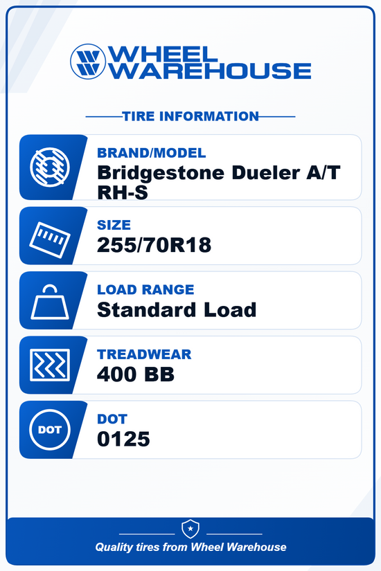 Bridgestone Dueler A/T RH-S 255/70R18 Like-New Take-Off Tires 11/32 Set of 4 Local Pickup | 009-901