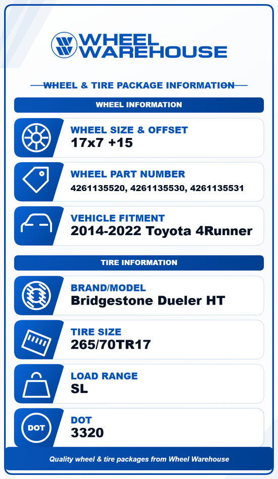 Sold 2020 Toyota 4Runner Factory OEM 17 Wheels Tires 75153 Bridgestone Tacoma FJ Cruiser