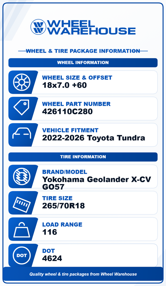 2025 Toyota Tundra Factory 18 Wheels Tires OEM 75281 Rims Yokohama 265/70/18 Black