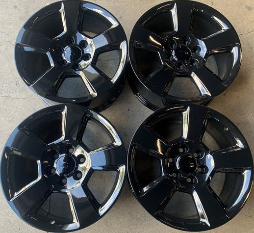 Sold Four 2018 Chevy Silverado LTZ Factory 20" Wheels OEM 5652 Tahoe Suburban 1500 Gloss Black