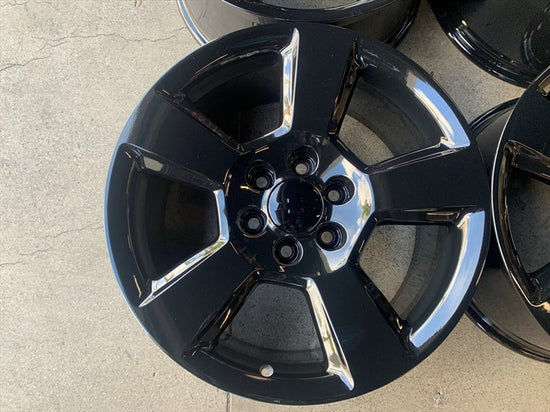 Four 2018 Chevy Silverado LTZ Factory 20" Wheels OEM 5652 Tahoe Suburban 1500 Gloss Black