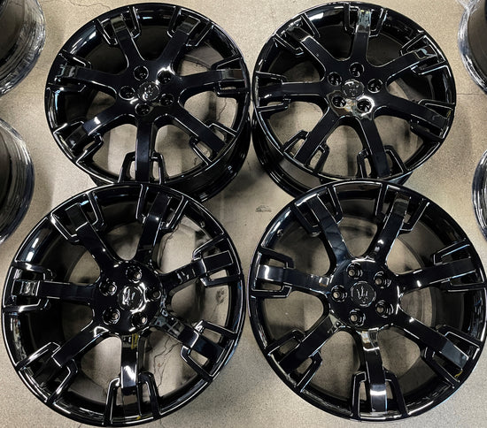 Sold MASERATI GRAN TURISMO FACTORY 20 WHEELS RIMS OEM GLOSS BLACK NEPTUNE QUATROPORTE