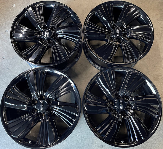 Four Lincoln Navigator Factory 22 Wheels Rims OEM 10176 Gloss Black JL741007TA