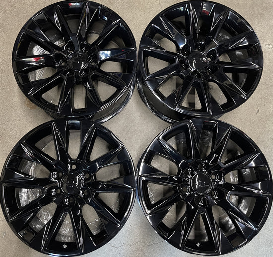 FOUR CHEVY SILVERADO Z71 FACTORY 20 WHEELS OEM 5919 RIMS BLACK TAHOE SUB